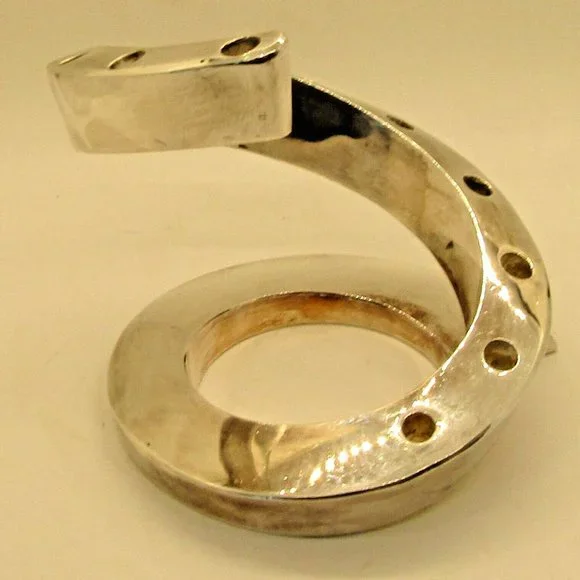 Dansk Jens Quistgaard Spiral Danish Modern Silver Plate Tapered Candle Holder - Picture 6 of 10